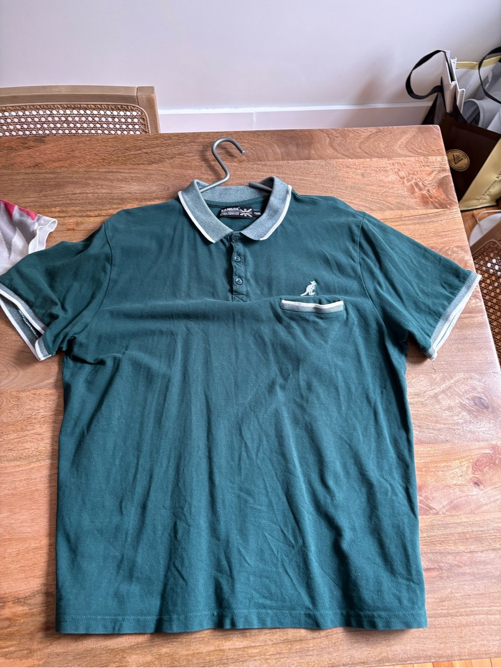 Kangol Dark Teal Polo with White Trim